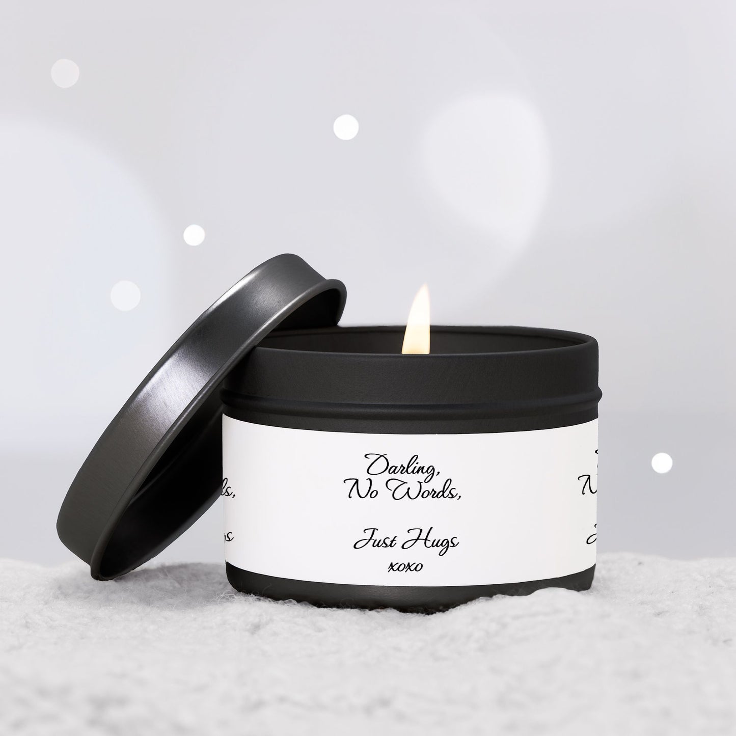 No Words Just Hugs- Candle Tin 4oz - 20 Hours Burn Time