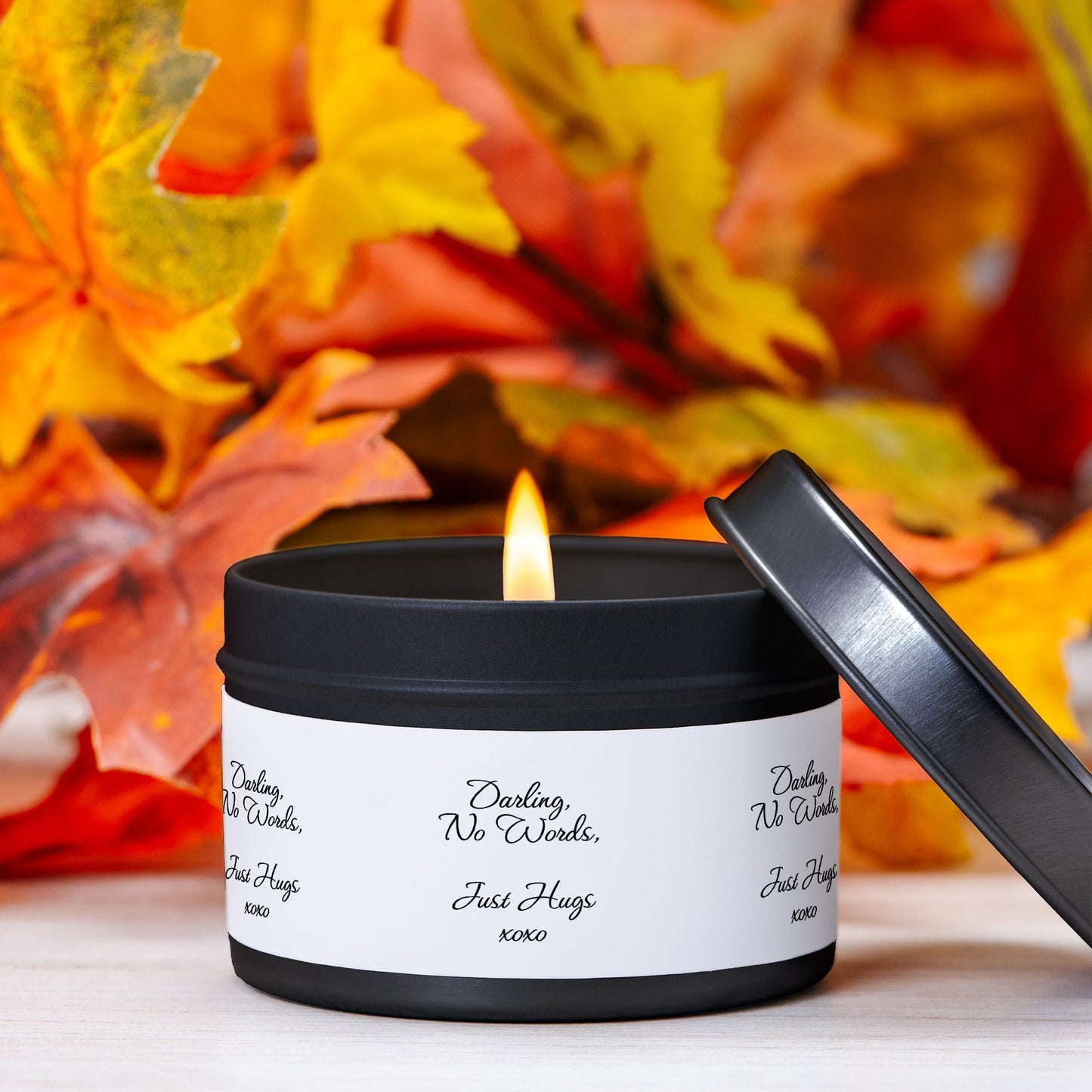 No Words Just Hugs- Candle Tin 4oz - 20 Hours Burn Time