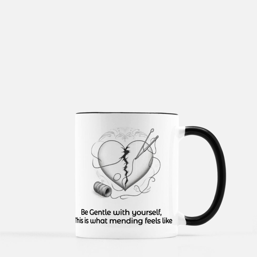 Mending a Broken Heart Mug 11 oz. (Black + White)