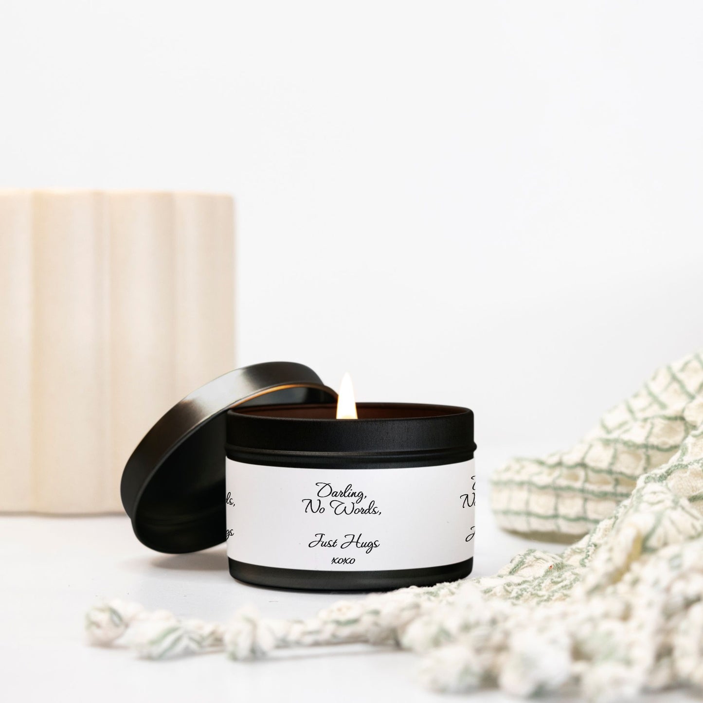 No Words Just Hugs- Candle Tin 4oz - 20 Hours Burn Time