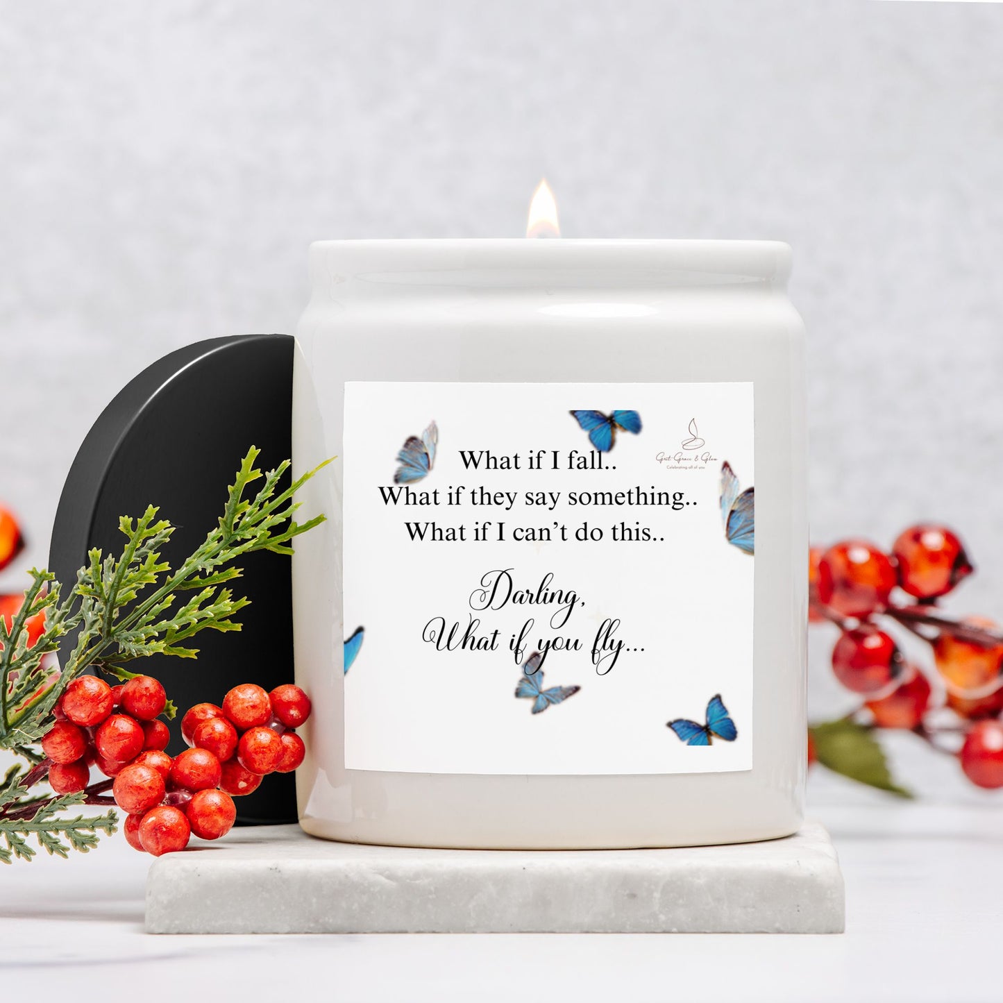 What If You Fly -  Candle Ceramic 8oz (White) - 45 Hours Burn Time