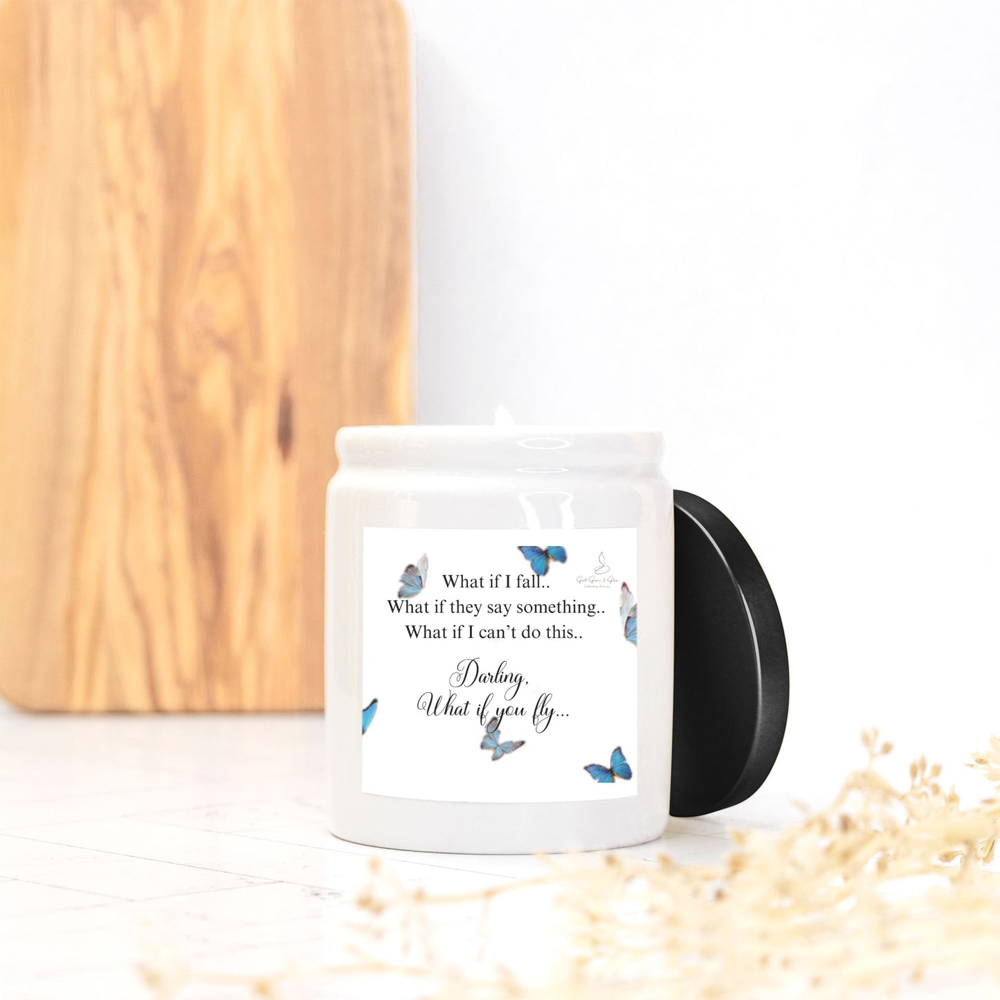 What If You Fly -  Candle Ceramic 8oz (White) - 45 Hours Burn Time