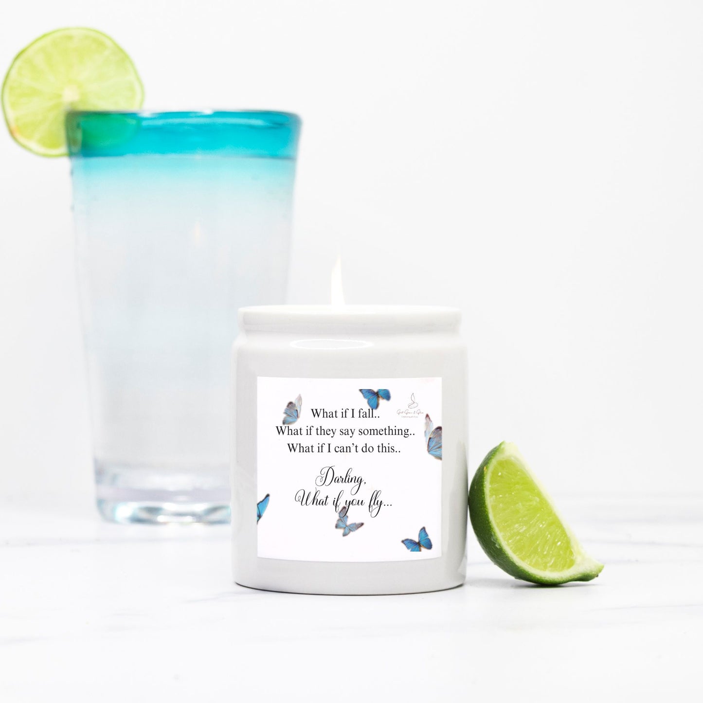What If You Fly -  Candle Ceramic 8oz (White) - 45 Hours Burn Time